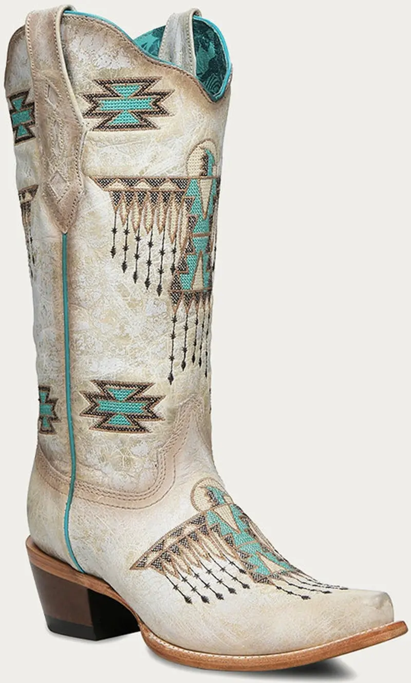 Corral Women's Woven Eagle Embroidered Snip Toe Boot 1