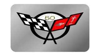 Corvette 50 Logo Exhaust Enhancer Plate (Black On Chrome) 1