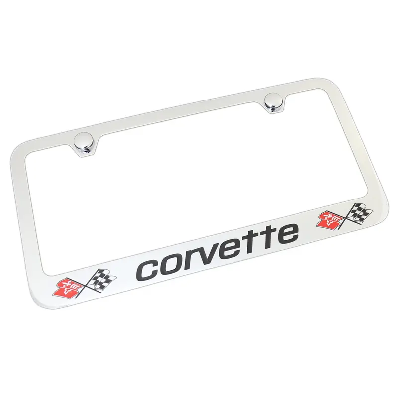 Corvette C3 Dual Logo License Plate Frame (Chrome) 1