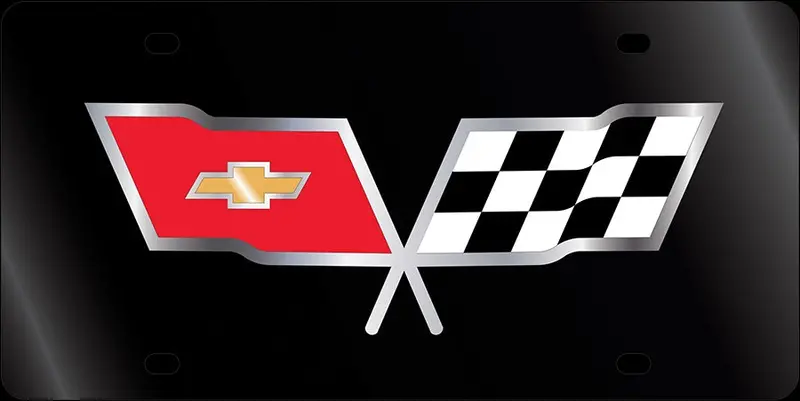 Corvette C3 Logo Lcense Plate (Black) 1