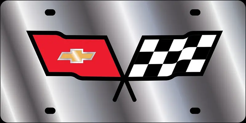 Corvette C3 Logo Lcense Plate (Chrome) 1