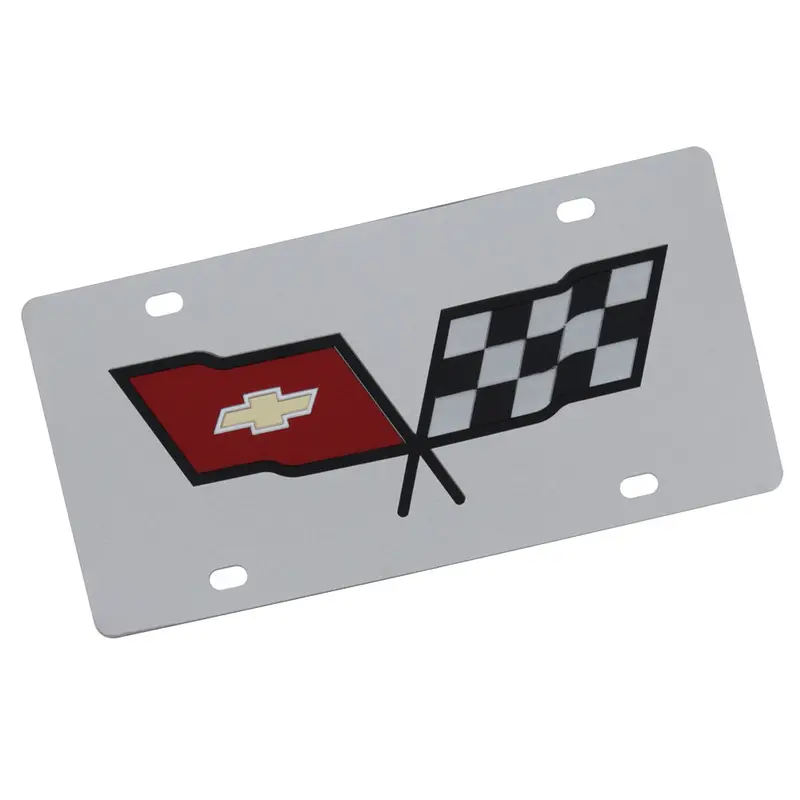 Corvette C3 Logo License Plate (Chrome) 1