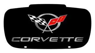 Corvette C5 Dual Logo License Plate (Black) 1