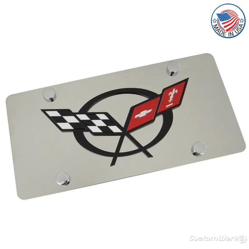 Corvette C5 Logo License Plate (Chrome) 1