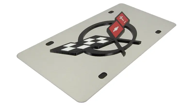 Corvette C5 Logo License Plate (Chrome) 2