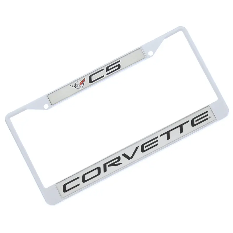 Corvette C5 Wide Bottom License Plate Frame (Chrome) 1