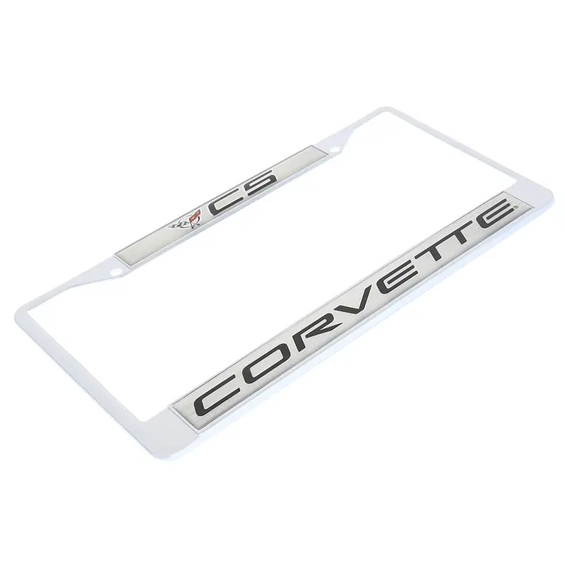 Corvette C5 Wide Bottom License Plate Frame (Chrome) 2