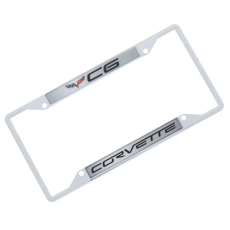 Corvette C6 License Plate Frame With 4 Holes (Chrome) 1