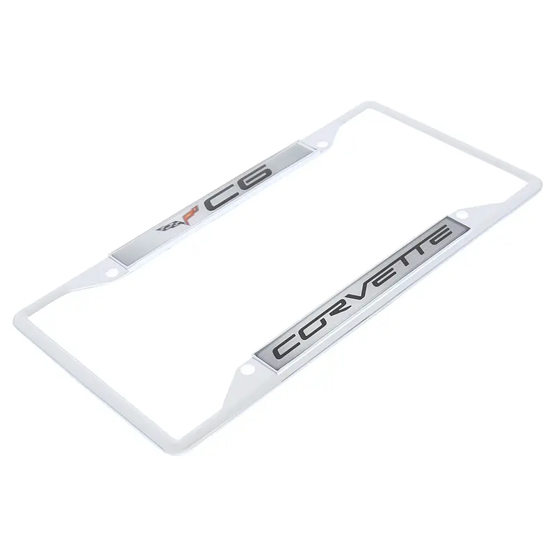 Corvette C6 License Plate Frame With 4 Holes (Chrome) 2