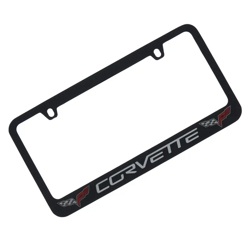 Corvette C6 Logo License Plate Frame (Black) 1