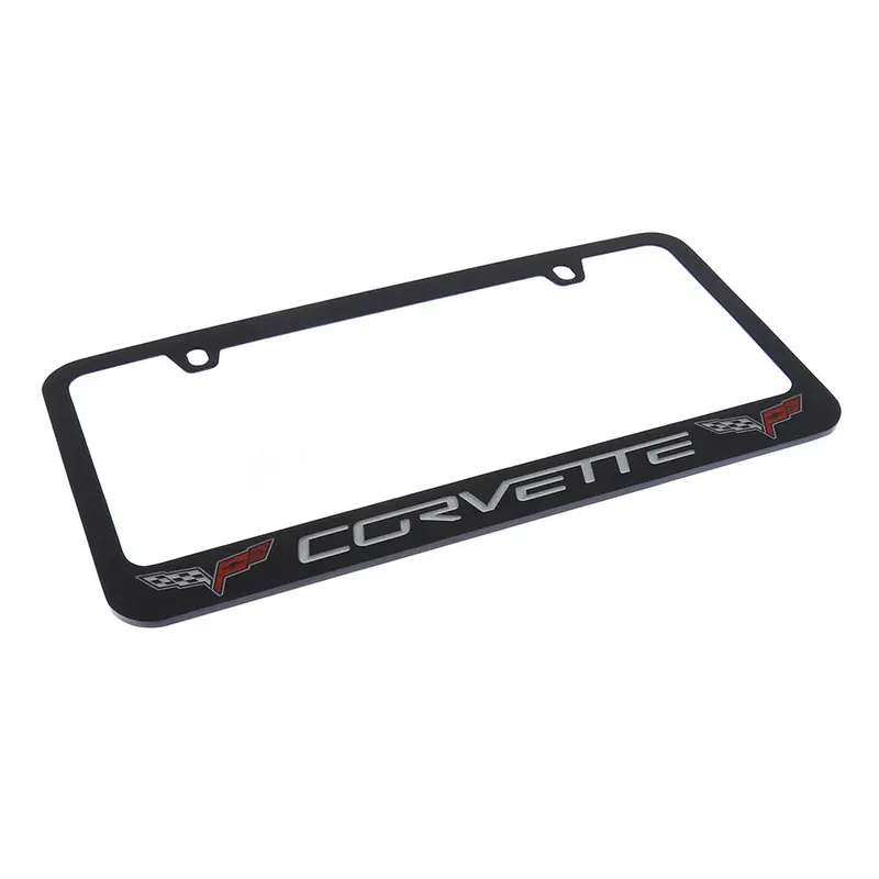 Corvette C6 Logo License Plate Frame (Black) 2