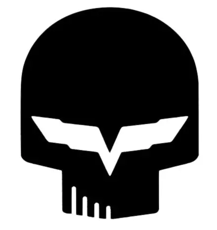 Corvette Racing C6 Jake Skull Logo Vinyl Sticker Decal 2.5" 4" 6" 8" 10" 12" 14" Multiple Colors 2