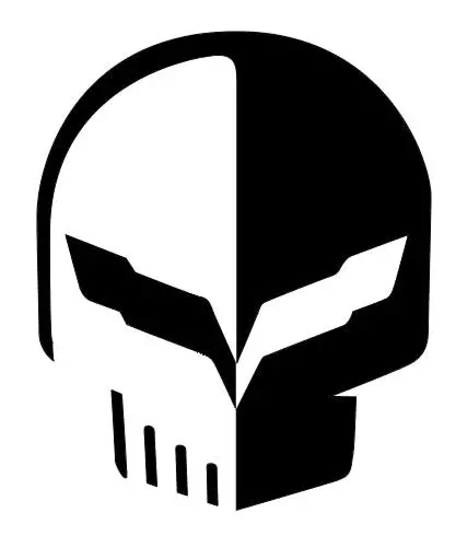 Corvette Racing C7 Jake Skull Logo Vinyl Sticker Decal 2" 4" 6" 8" 10" 12" Widths Multiple Colors 2
