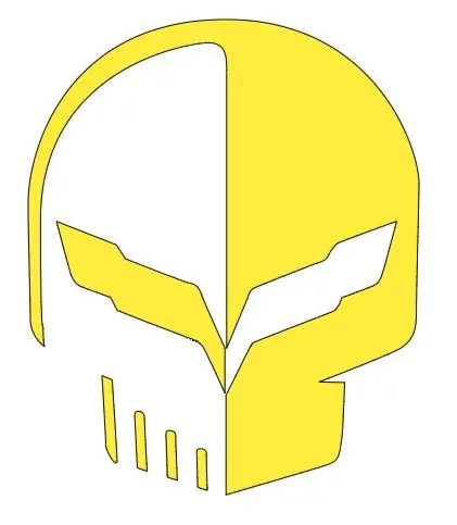 Corvette Racing C7 Jake Skull Logo Vinyl Sticker Decal 2" 4" 6" 8" 10" 12" Widths Multiple Colors 6