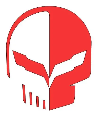 Corvette Racing C7 Jake Skull Logo Vinyl Sticker Decal 2" 4" 6" 8" 10" 12" Widths Multiple Colors 8