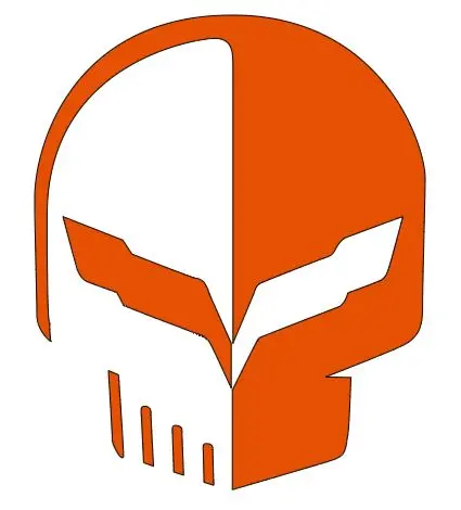 Corvette Racing C7 Jake Skull Logo Vinyl Sticker Decal 2" 4" 6" 8" 10" 12" Widths Multiple Colors 8
