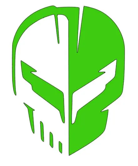Corvette Racing C8 2020 Jake Skull Logo Vinyl Sticker Decal 2.5" 4" 6" 8" 10" 12" 15" Multiple Colors 7