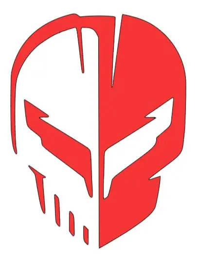 Corvette Racing C8 2020 Jake Skull Logo Vinyl Sticker Decal 2.5" 4" 6" 8" 10" 12" 15" Multiple Colors 8