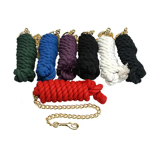 Cotton Lead Rope With Brass Plated Chain 1