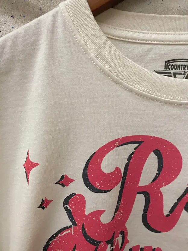 Country Deep Women's Natural Rodeo Sweetheart Crop Tee 4