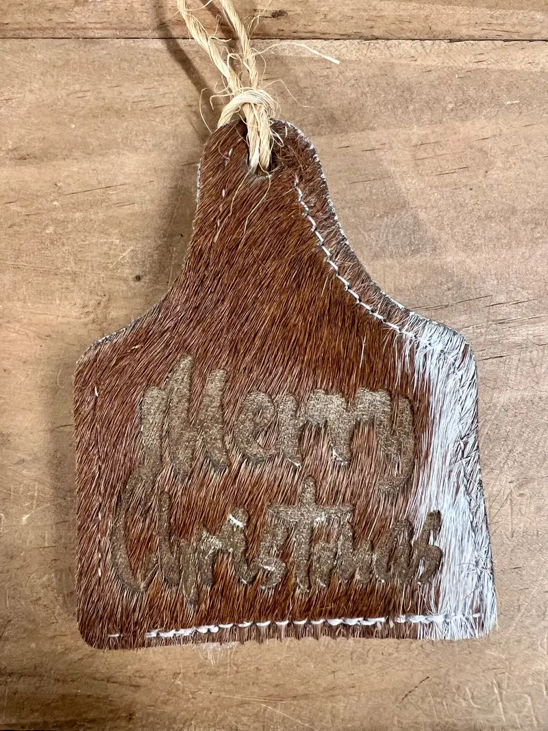 Cowhide Eartag Ornament 1