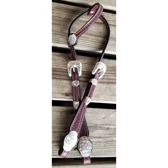 Cowperson Dark Leather Slip Ear Headstall 1