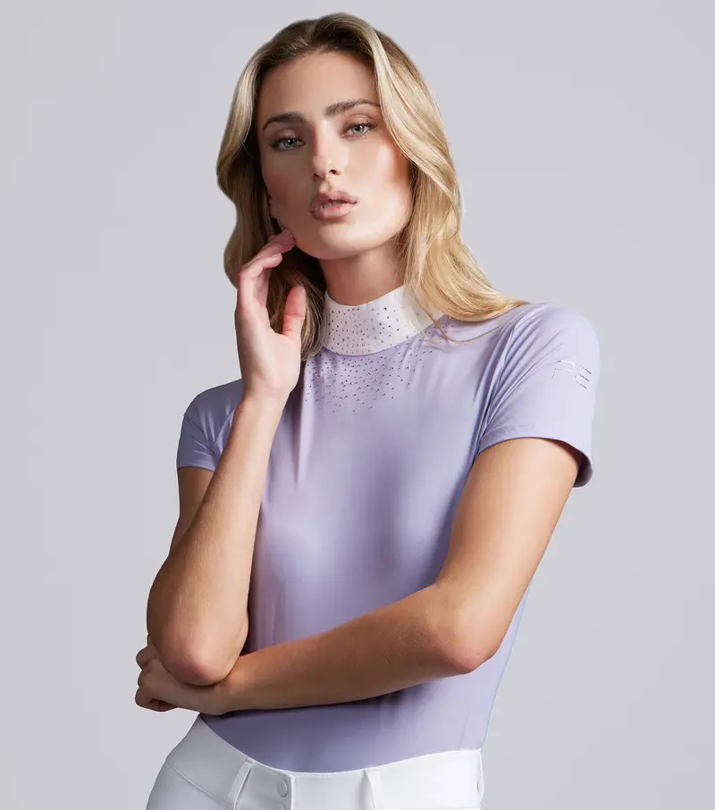 Cristalli Womens Short Sleeve Competition Shirt Heirloom Lilac 1