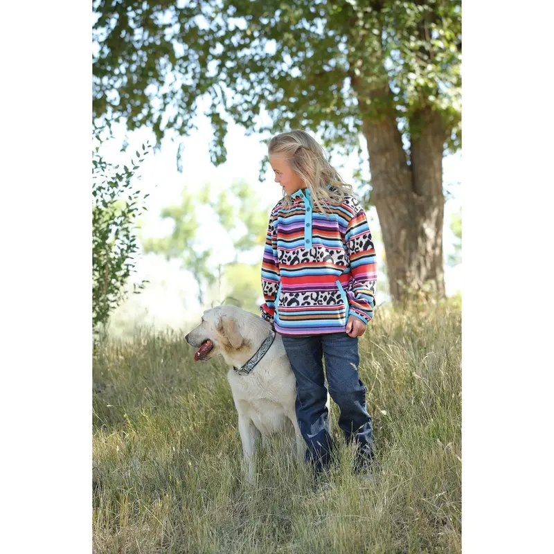 Cruel Girl's Blanket Stripe Polar Fleece Pullover 1