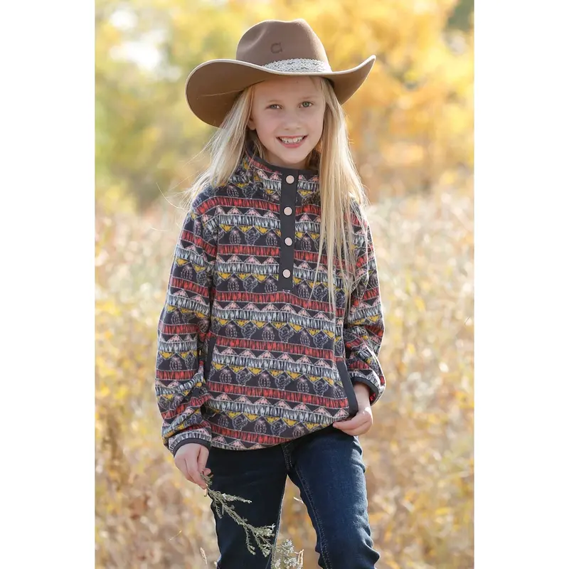 Cruel Girl's Cactus Print Fleece Pullover 1