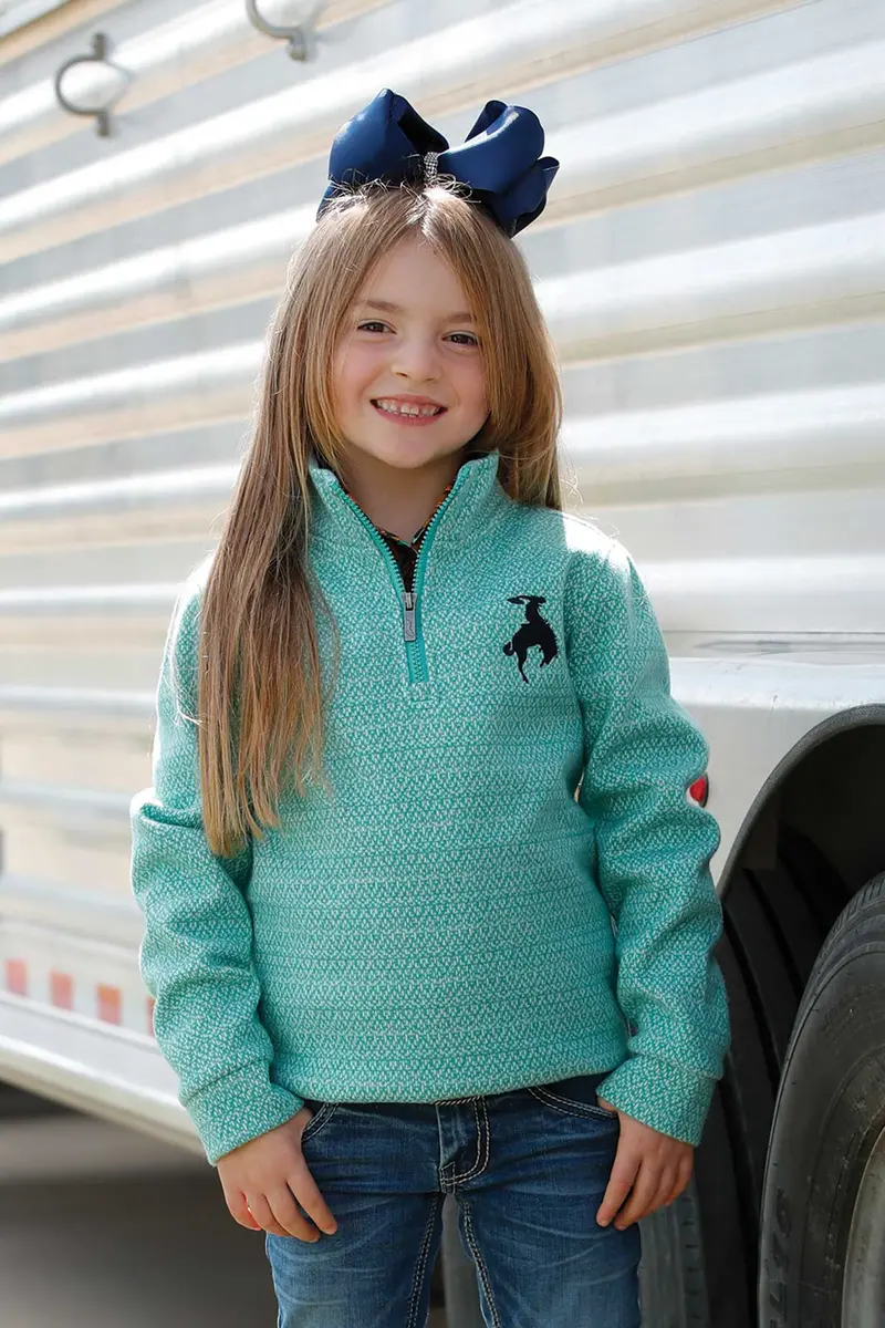 Cruel Girl's Turquoise 1/4 Zip Pullover 1
