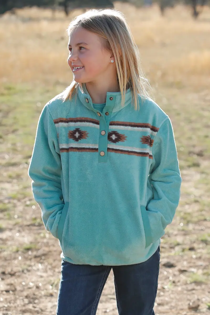 Cruel Girl's Turquoise Match Mom Fleece Pullover 1