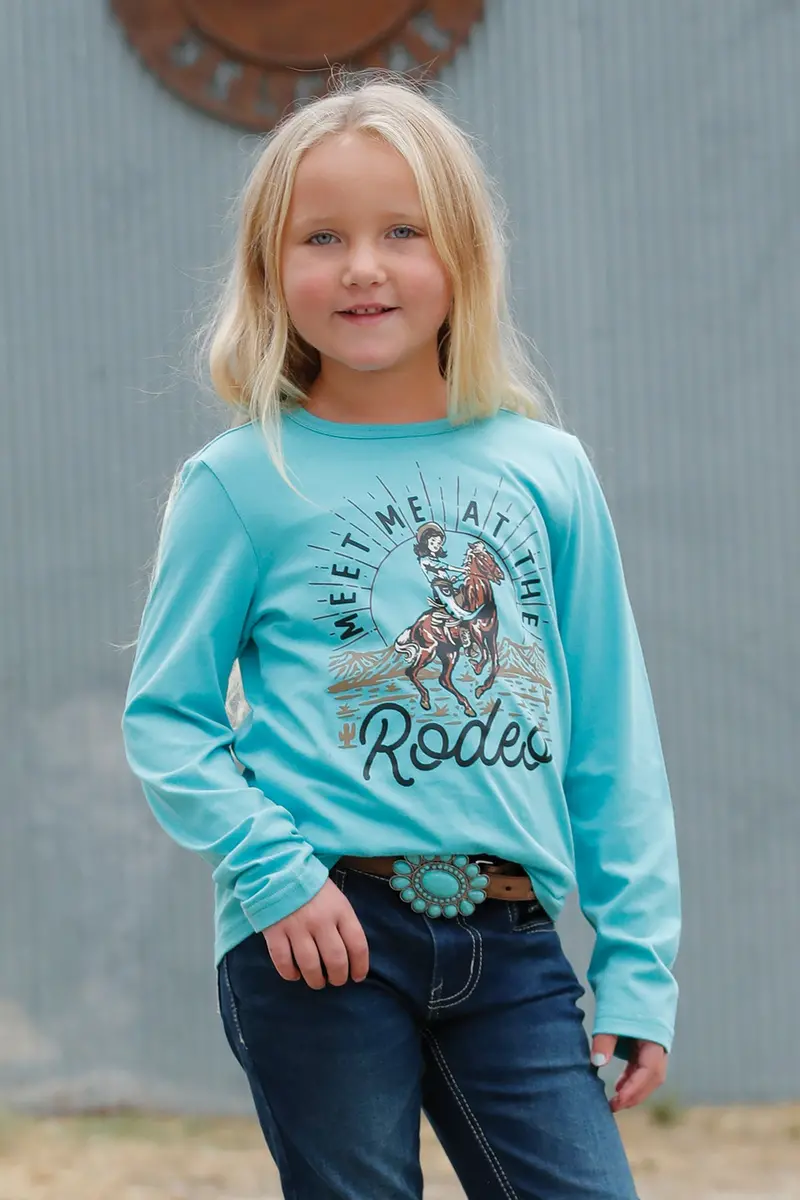 Cruel Girl's Turquoise Meet Me At The Rodeo Long Sleeve Tee 1