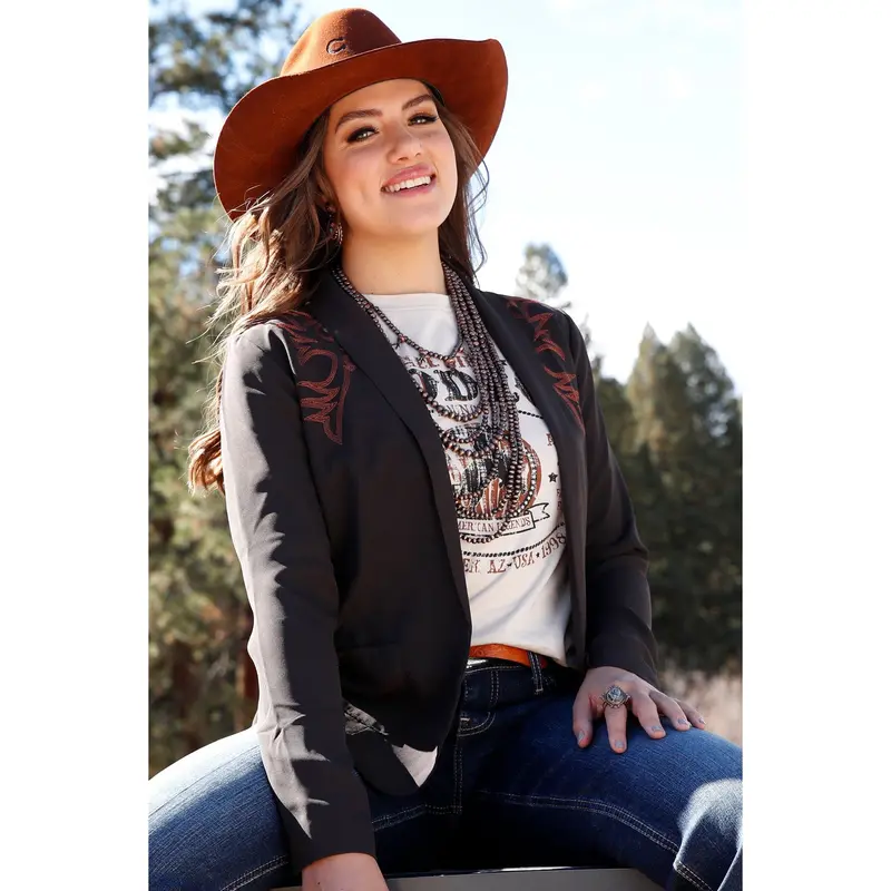 Cruel Women's Brown Boot Stitch Blazer 1