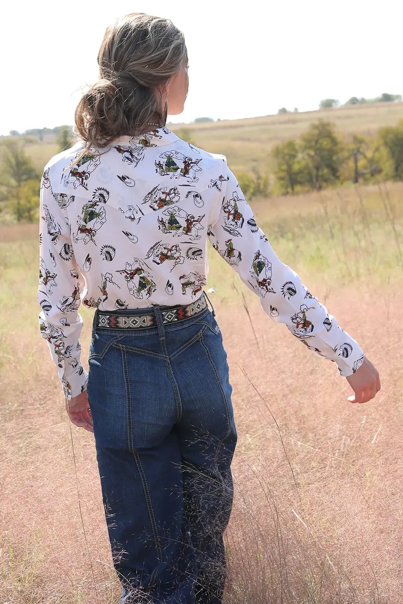 Cruel Women's Cream Western Button Down Shirt 2