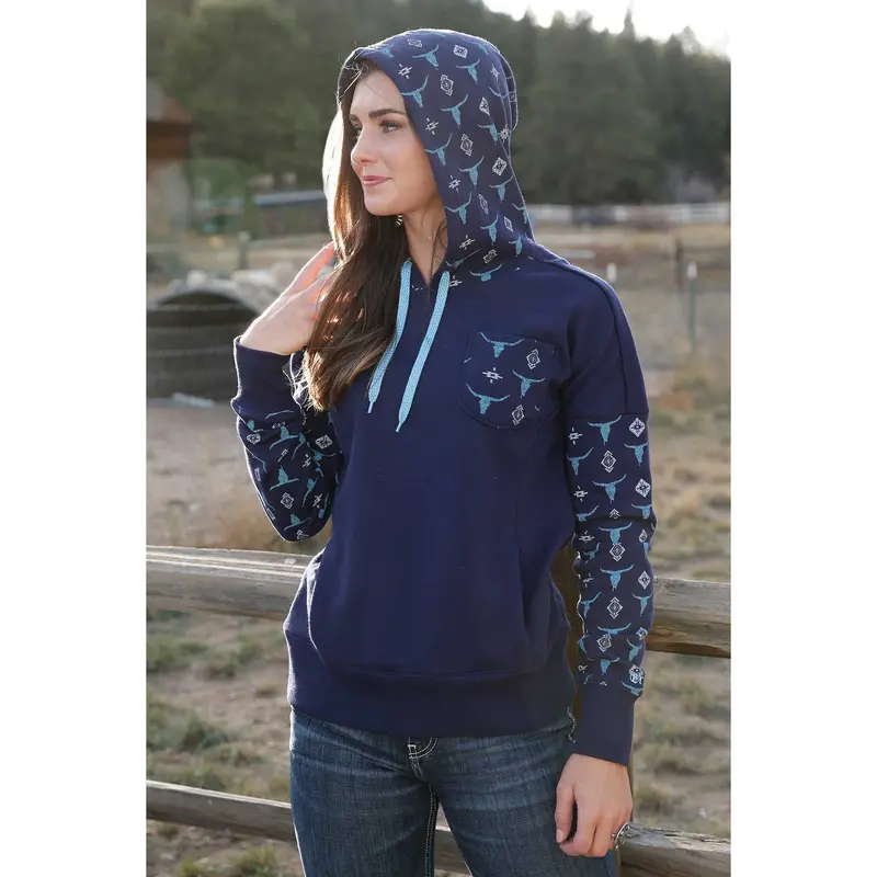 Cruel Women's Steer Printed Fleece Hoodie 1