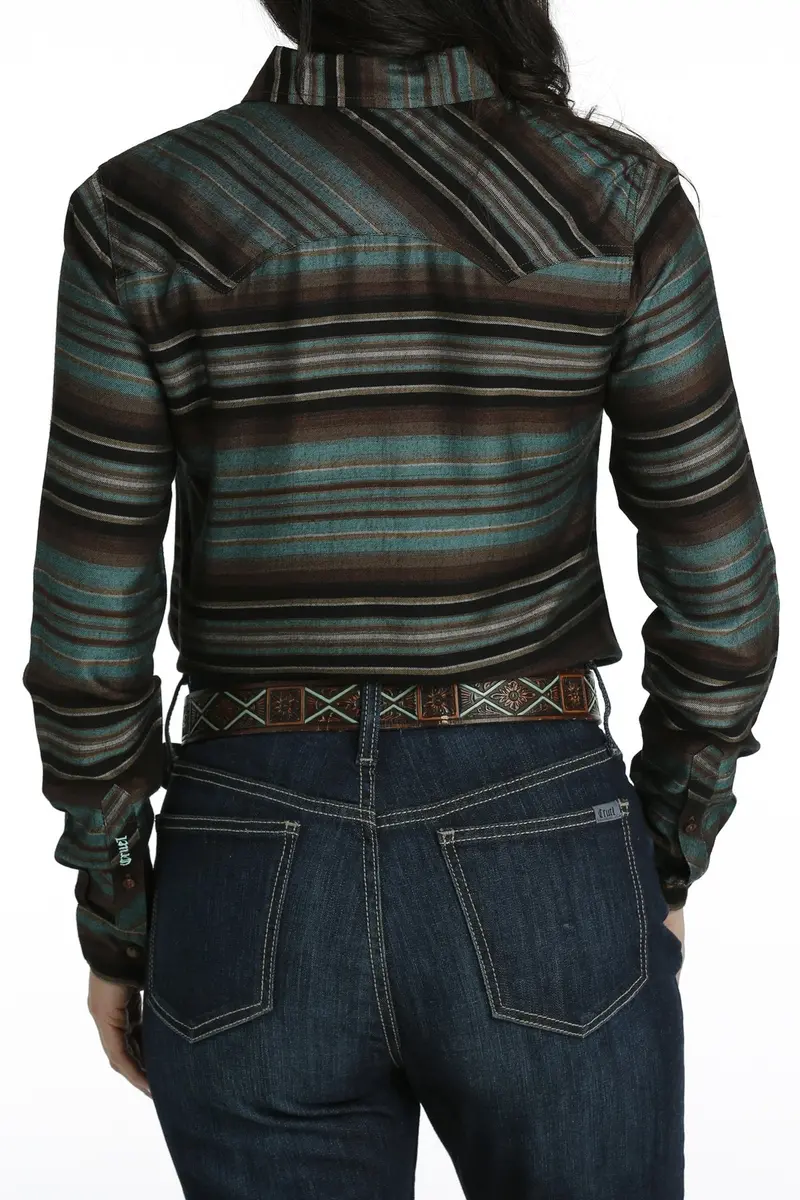 Cruel Women's Stripe Button Down Western Shirt 4