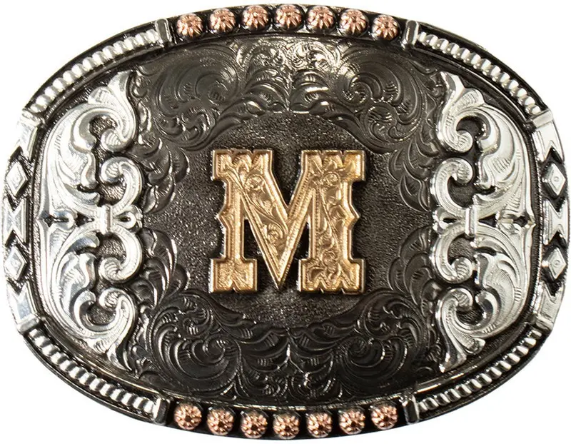 Crumrine Initial Western Belt Buckle (Multiple Initials Available) 1