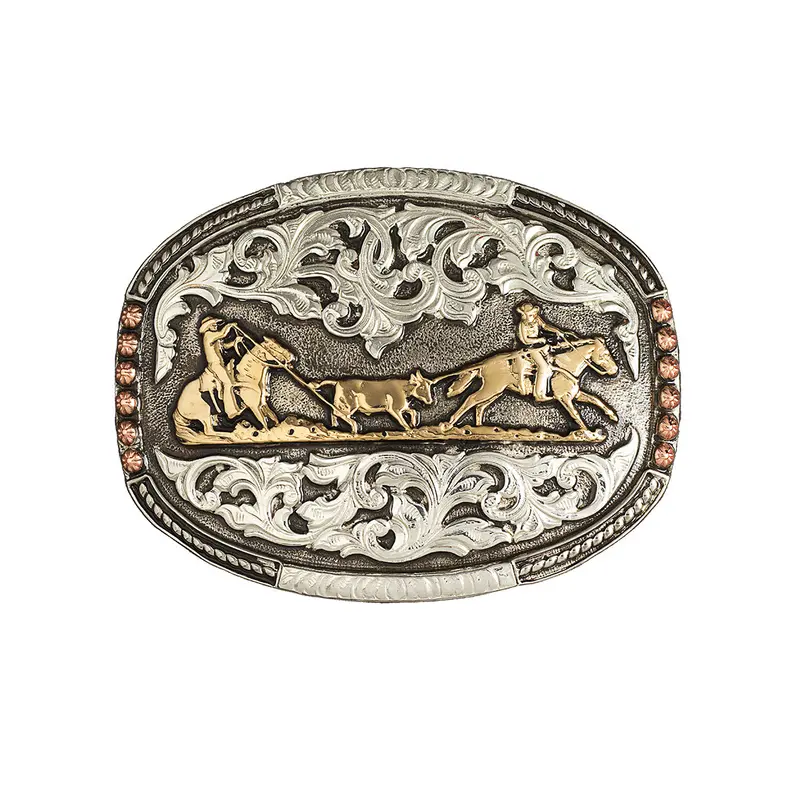 Crumrine Oval Team Roping Belt Buckle 1