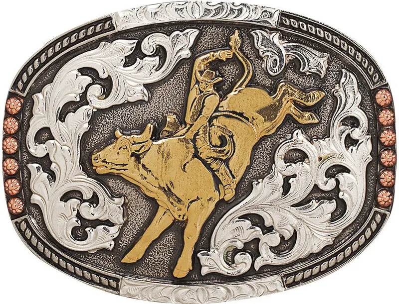 Crumrine Tri Color Bull Rider Belt Buckle 1