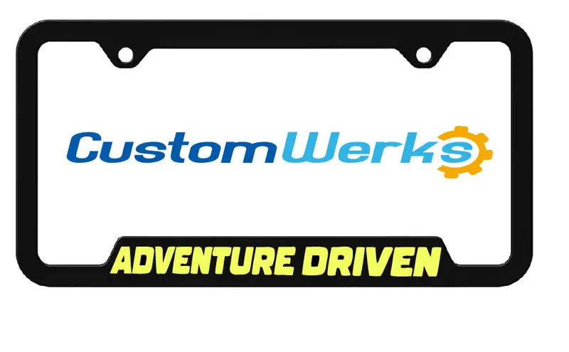Custom Werks "Adventure Driven" Polycarbonate License Plate Frame For Toyota 4Runner (Black) 1