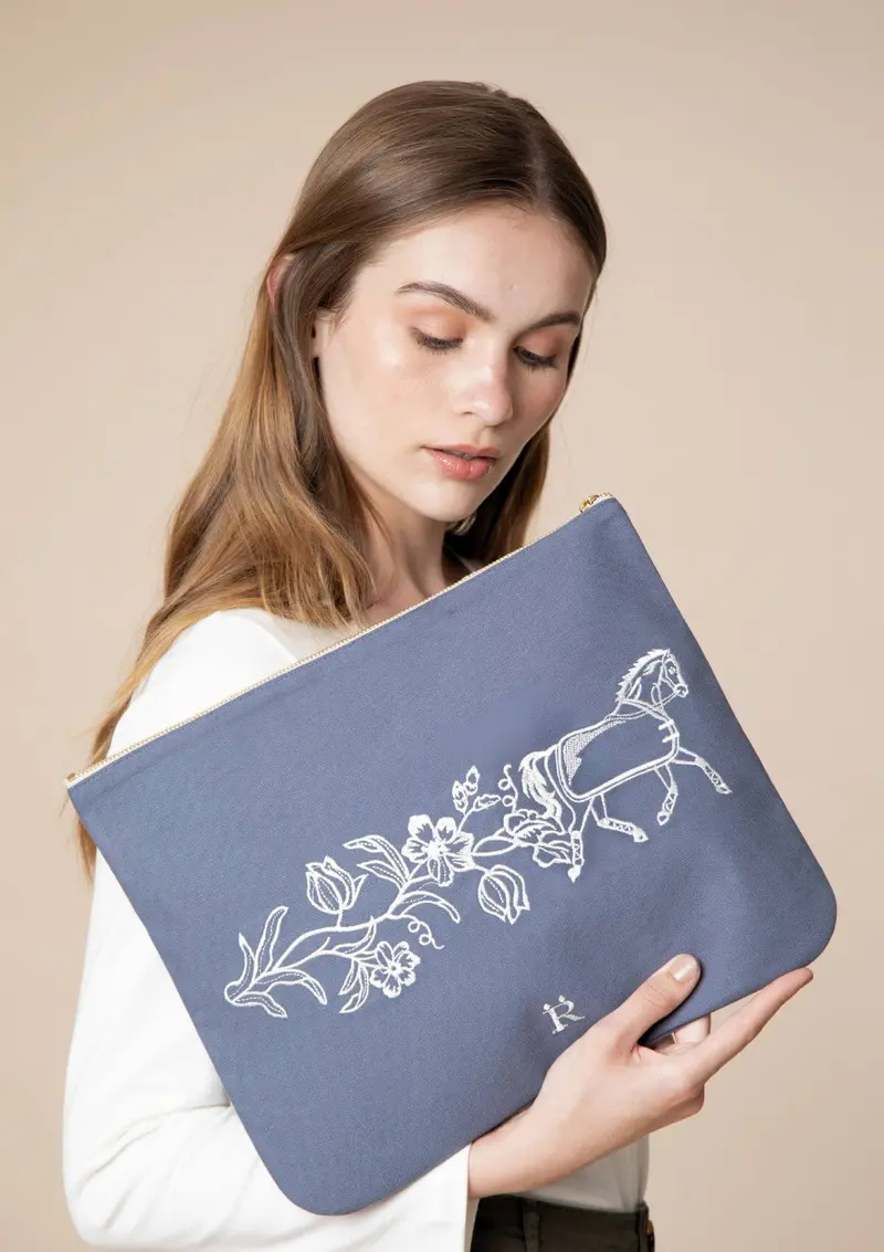Dancing Horses Pouch | Blue 1