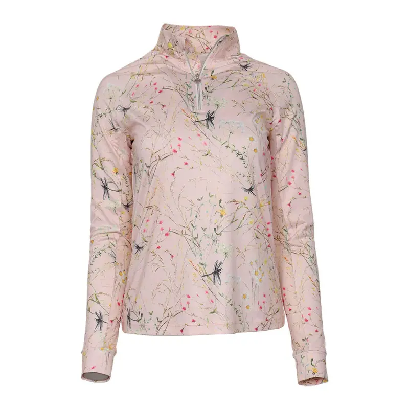 Dapplebay Dragonfly Meadow 1/4 Zip Long Sleeve Riding Top 1