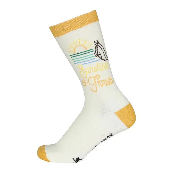 Dapplebay Sunshine & Horses Knit Crew Socks 1
