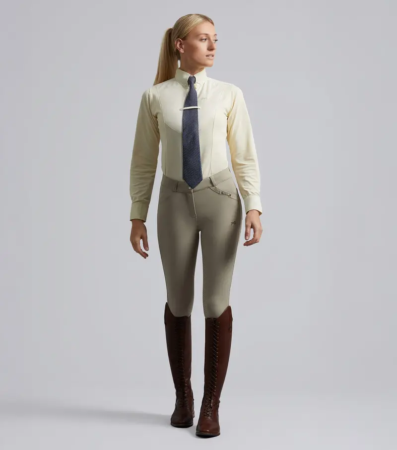 Delta Ladies Full Seat Gel Competition Riding Breeches Beige 1
