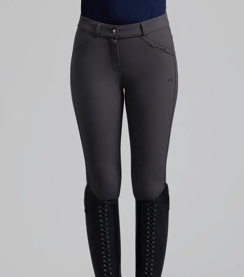 Delta Ladies Full Seat Gel Riding Breeches Anthracite 4