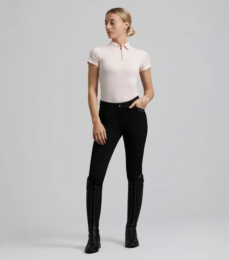 Delta Ladies Full Seat Gel Riding Breeches Black 1