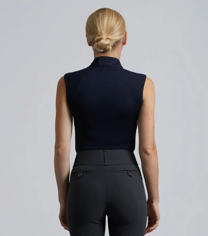 Derina Ladies Technical Sleeveless Riding Top Navy 3