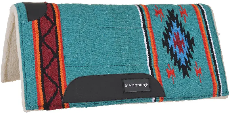 Diamond R Fleece Pony Pad-Turquoise 1