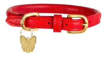 Digby & Fox Rolled Leather Dog Collar – Handcrafted Adjustable Neckband