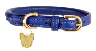 Digby & Fox Rolled Leather Dog Collar – Handcrafted Adjustable Neckband